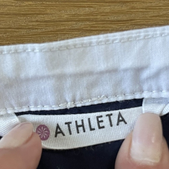 Women's Athleta Size S Navy White Embroidered Coverup Dress Long Sleeve - Picture 7 of 9